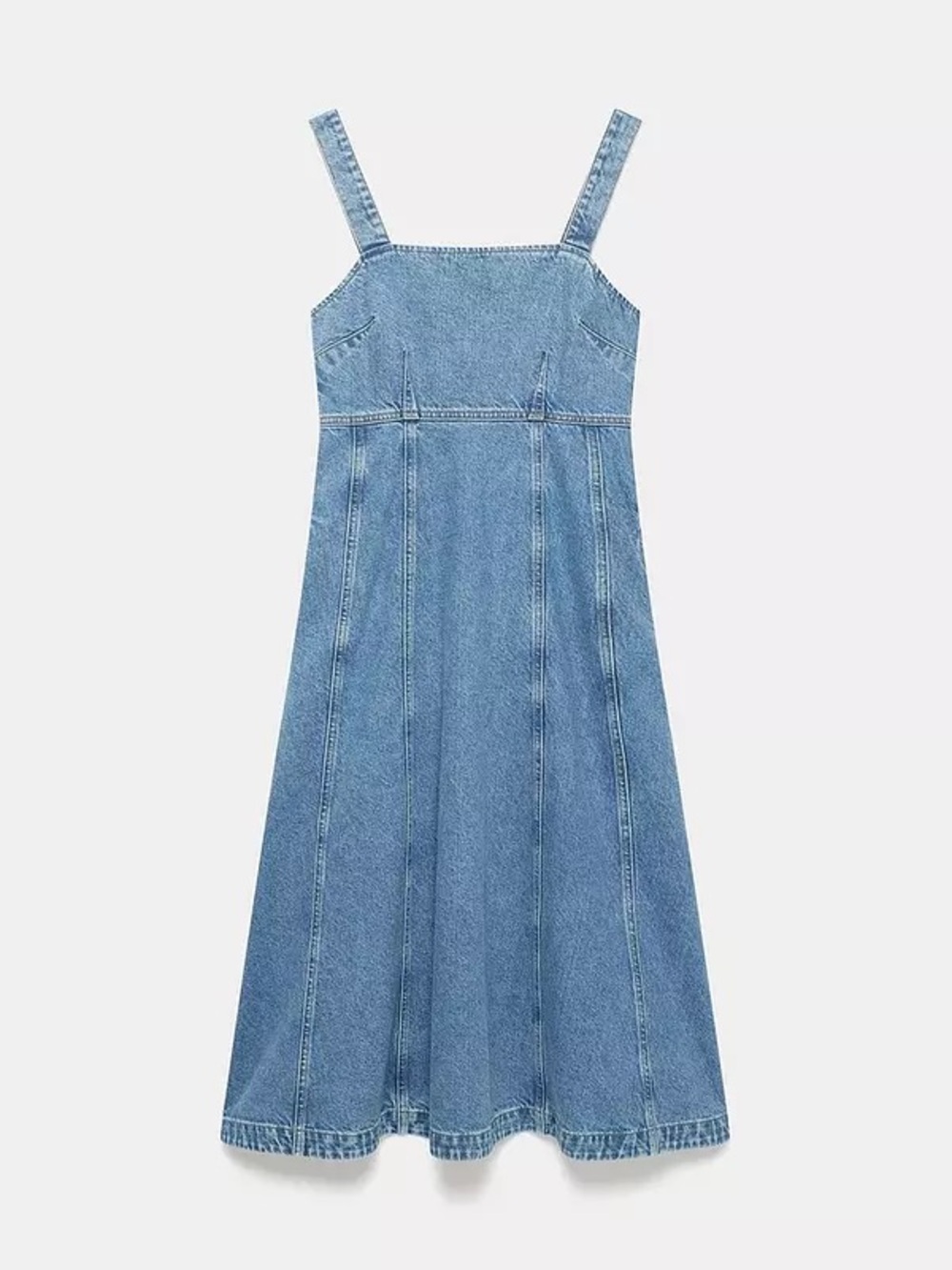 NWT Mint Velvet women's full skirt midi dress sz 10 blue jean (C)